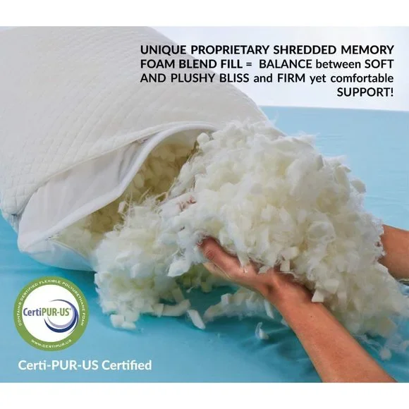New DreamyBlue Premium Pillow for Sleeping - Shredded Memory Foam Fill [Adjustab - Picture 2 of 6